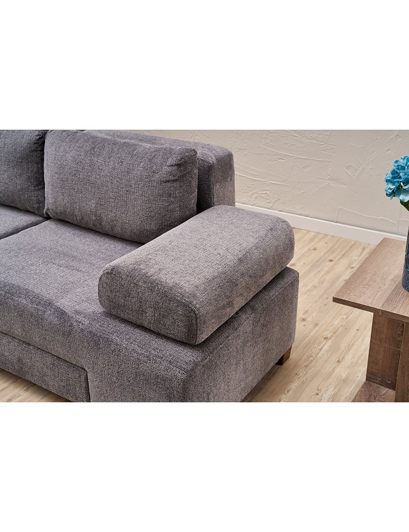 Sofá Cama 3L Perenna Chenille Cinzento