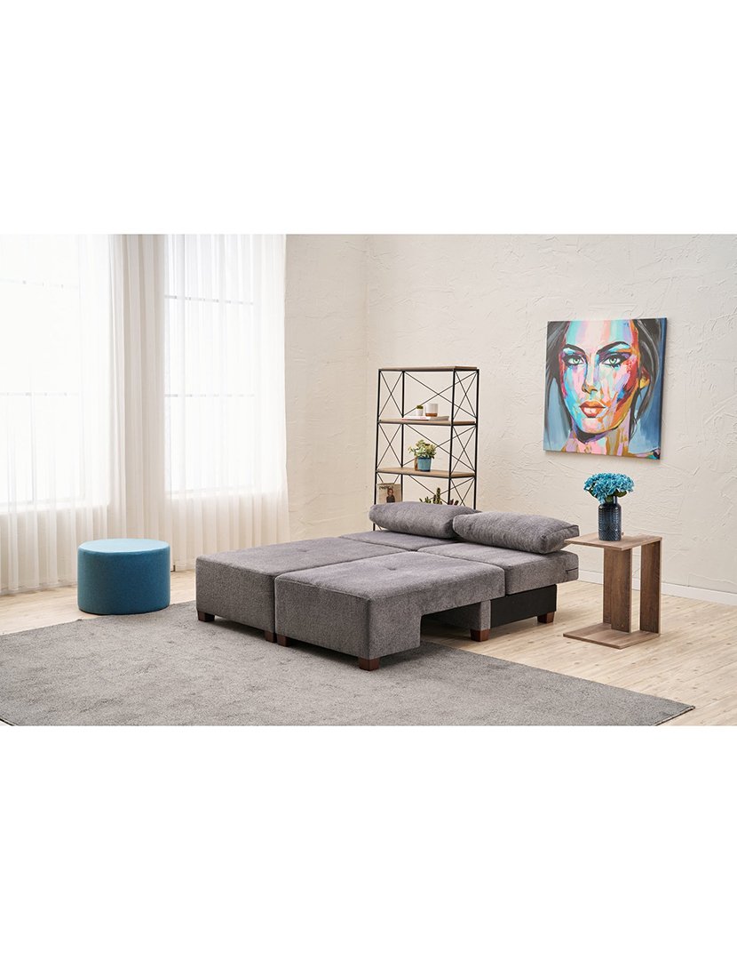 Sofá Cama 3L Perenna Chenille Cinzento