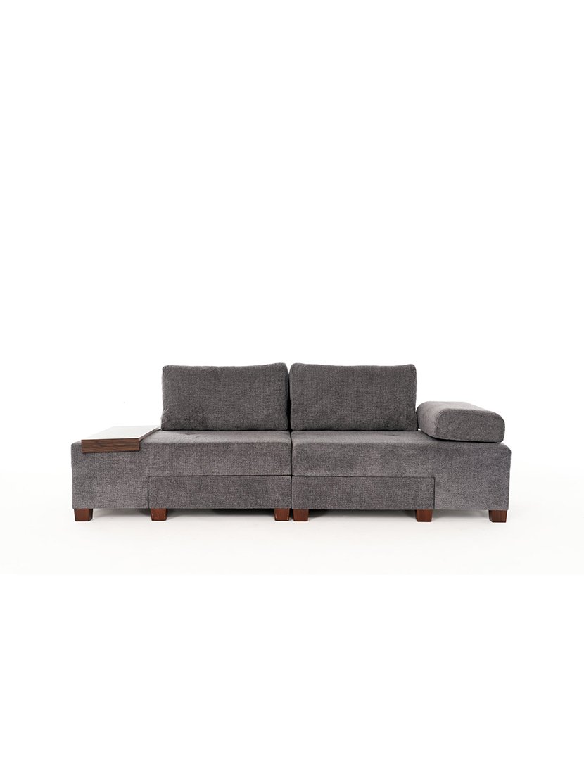 Sofá Cama 3L Perenna Chenille Cinzento