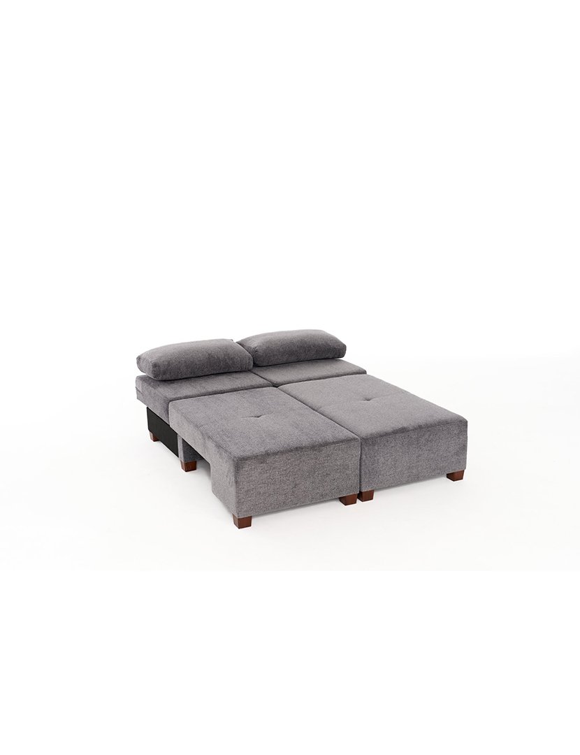 Sofá Cama 3L Perenna Chenille Cinzento