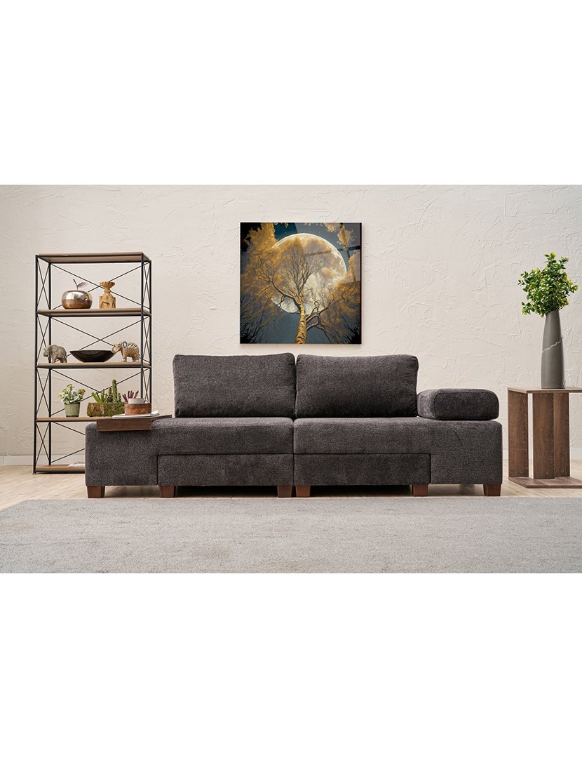 Sofá Cama 3L Perenna Chenille Antracite