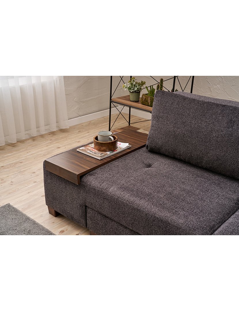 Sofá Cama 3L Perenna Chenille Antracite