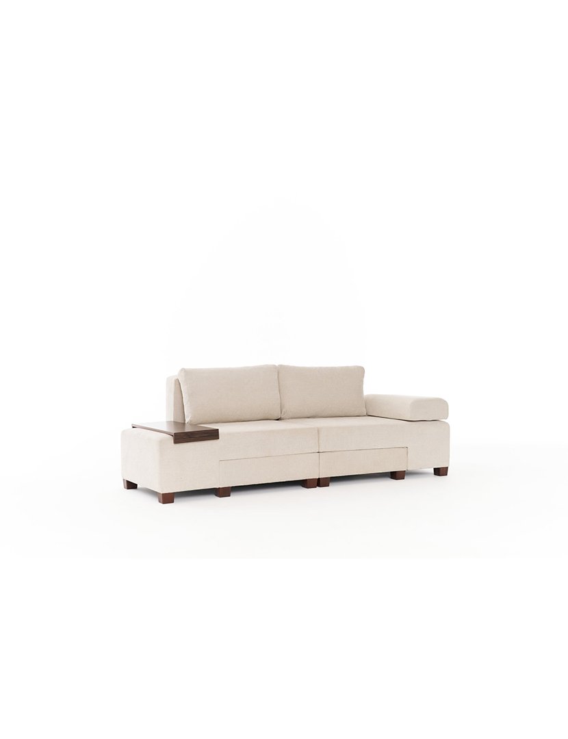 Sofá Cama 3L Perenna Chenille Creme