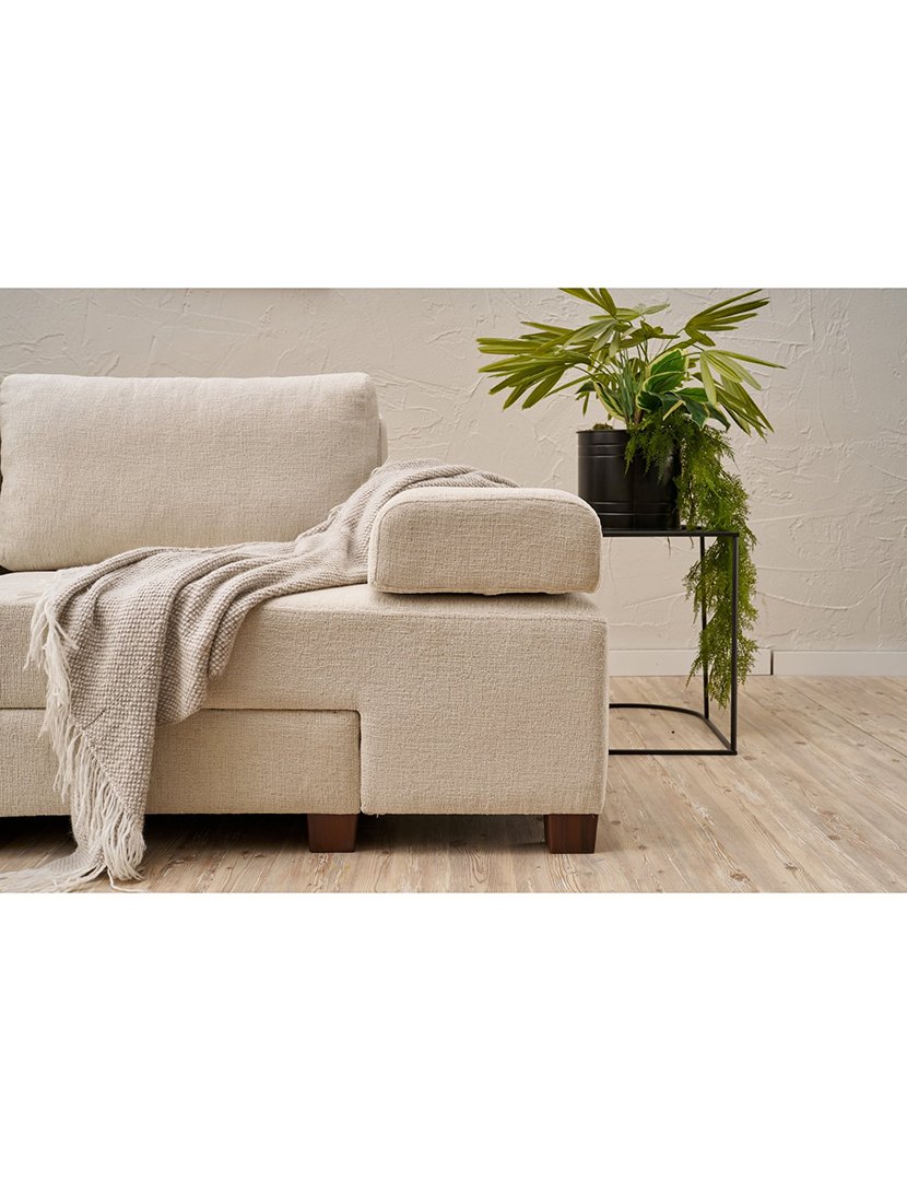 Sofá Cama 3L Perenna Chenille Creme