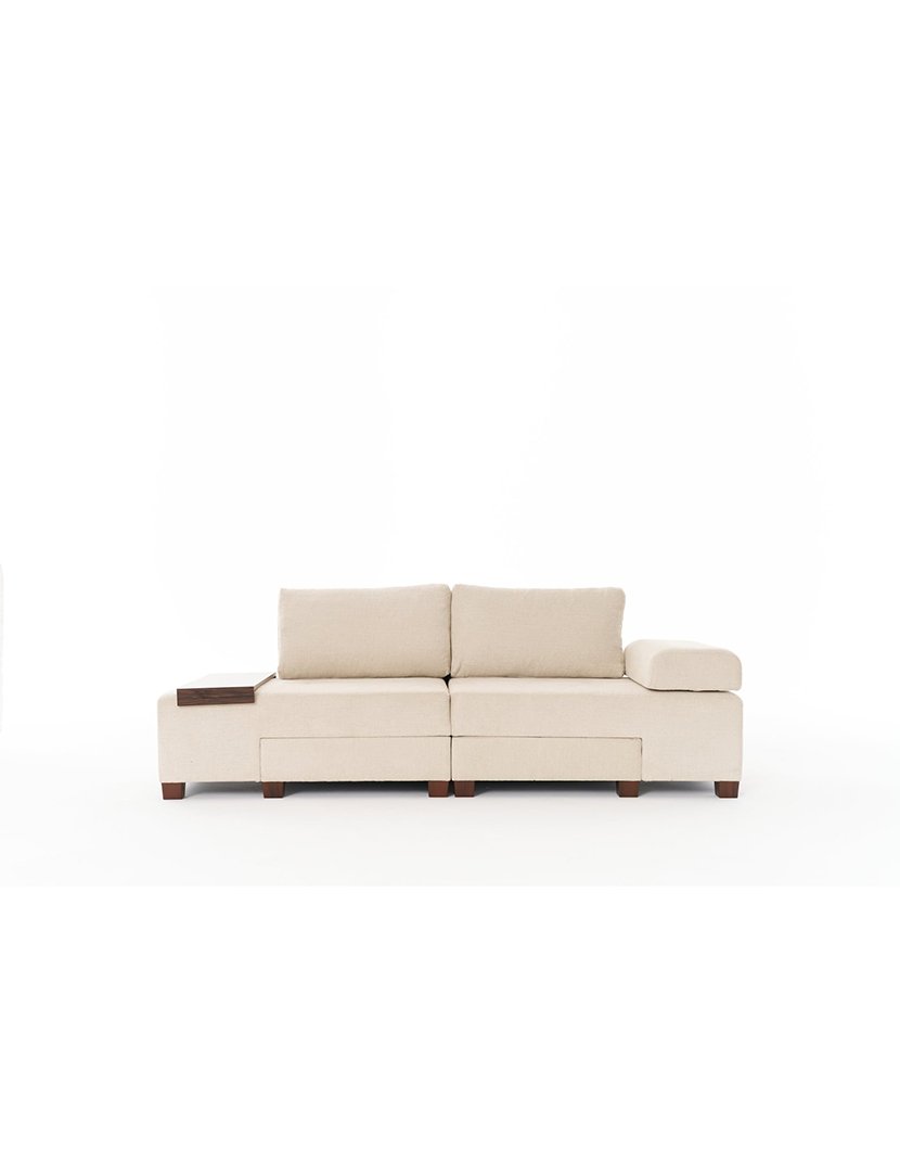 Sofá Cama 3L Perenna Chenille Creme