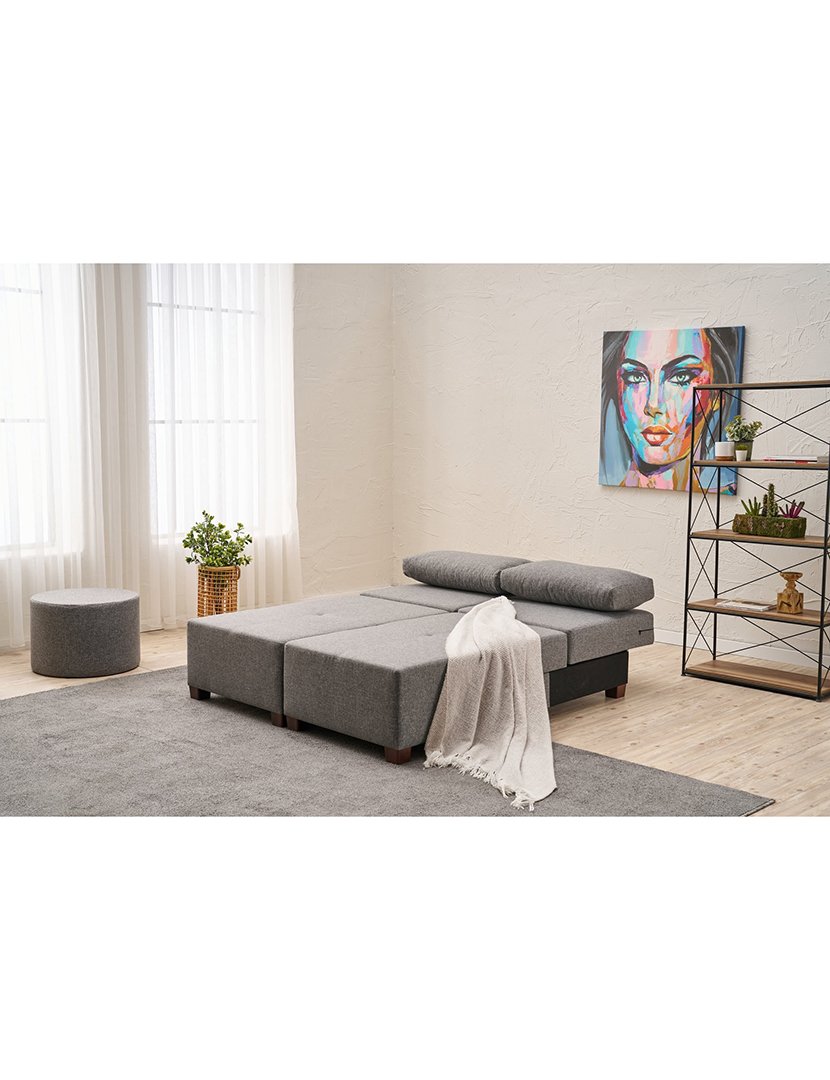 Sofá Cama 3L Perenna Linho Cinzento