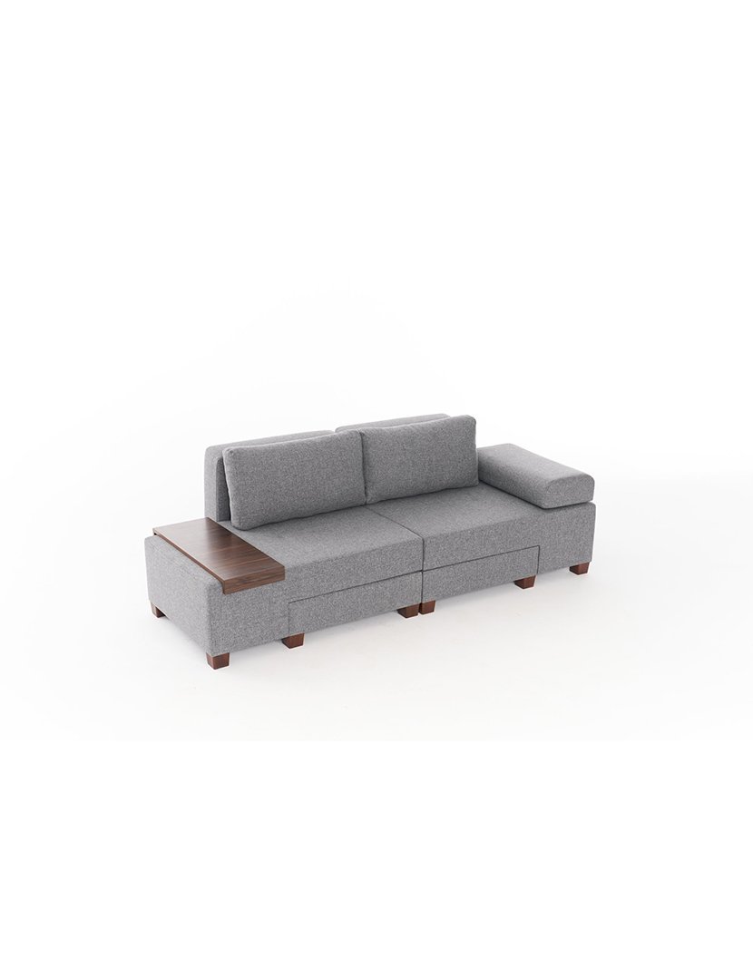 Sofá Cama 3L Perenna Linho Cinzento