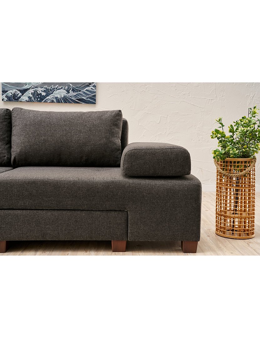Sofá Cama 3L Perenna Linho Antracite