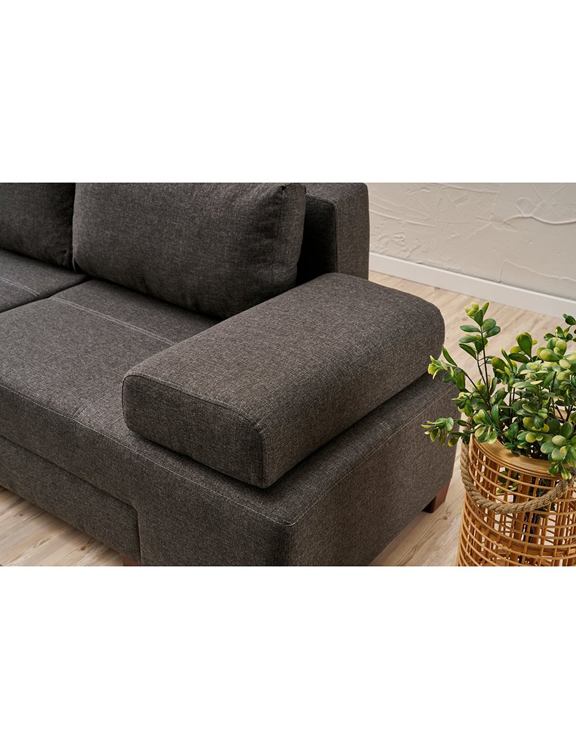 Sofá Cama 3L Perenna Linho Antracite