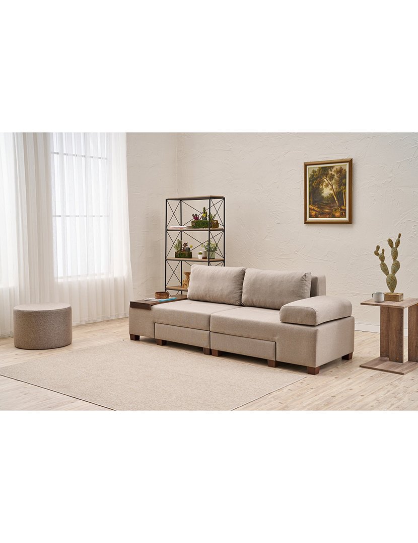 Sofá Cama 3L Perenna Linho Creme