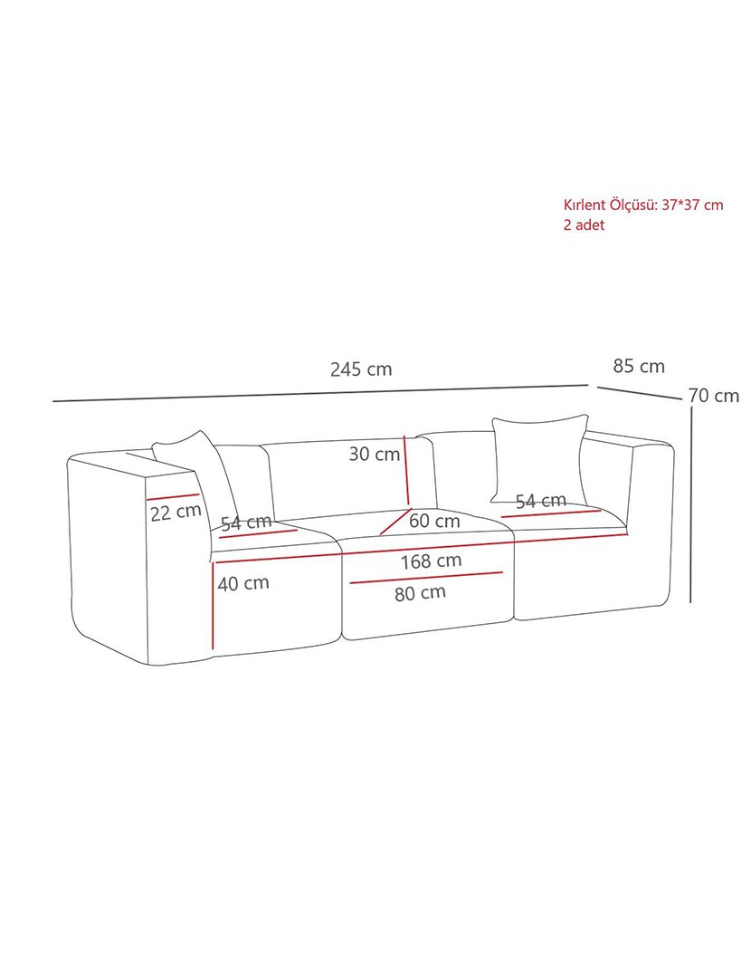 Sofá Modular 3L Raks Creme