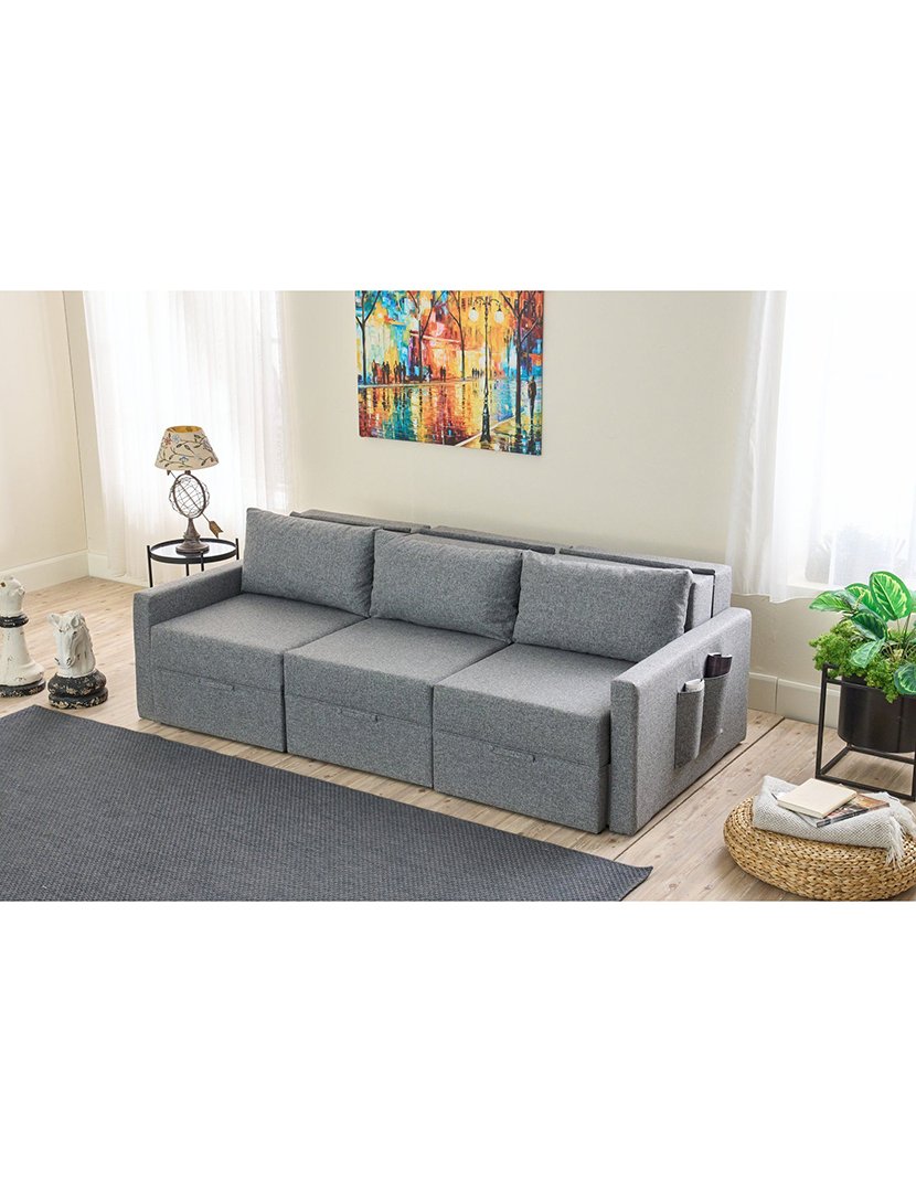 Sofá Cama 3L Saros Cinzento