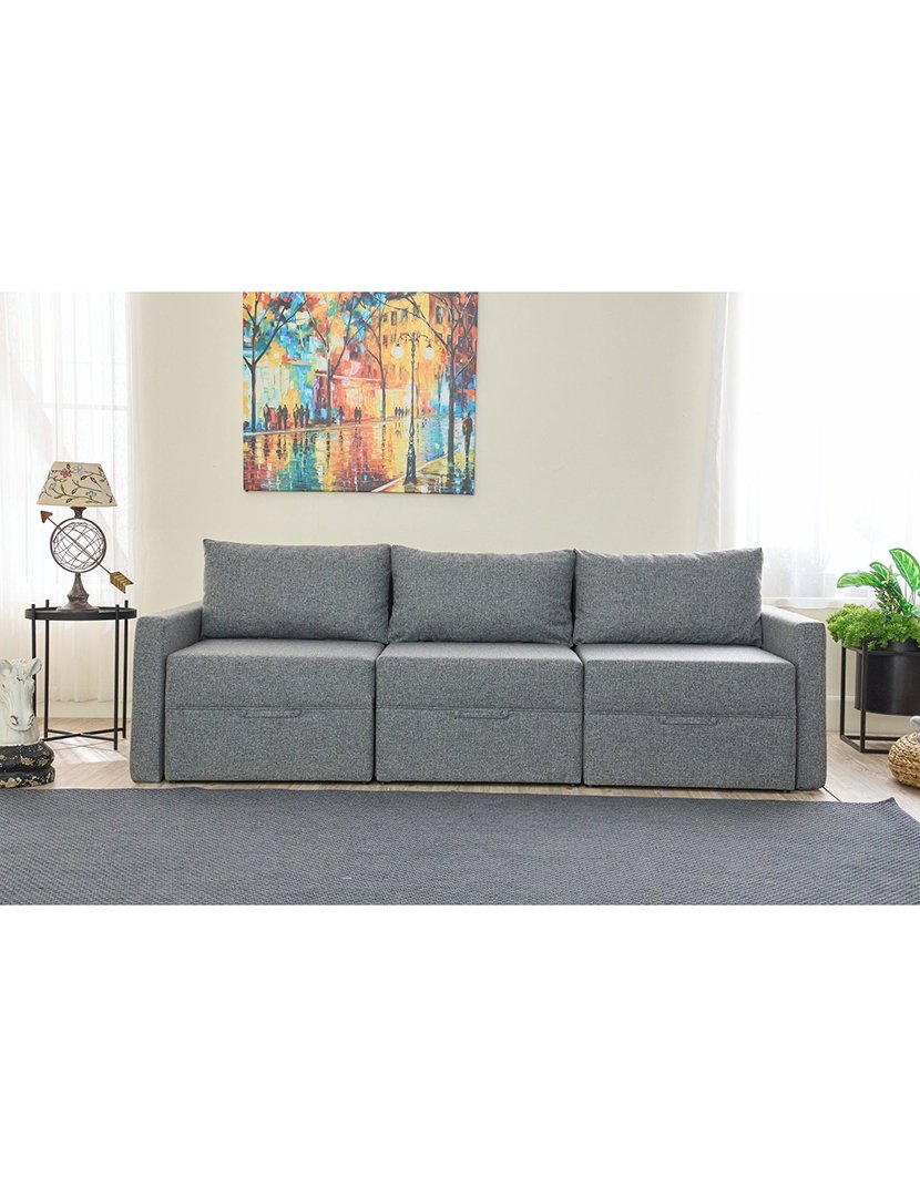 Sofá Cama 3L Saros Cinzento
