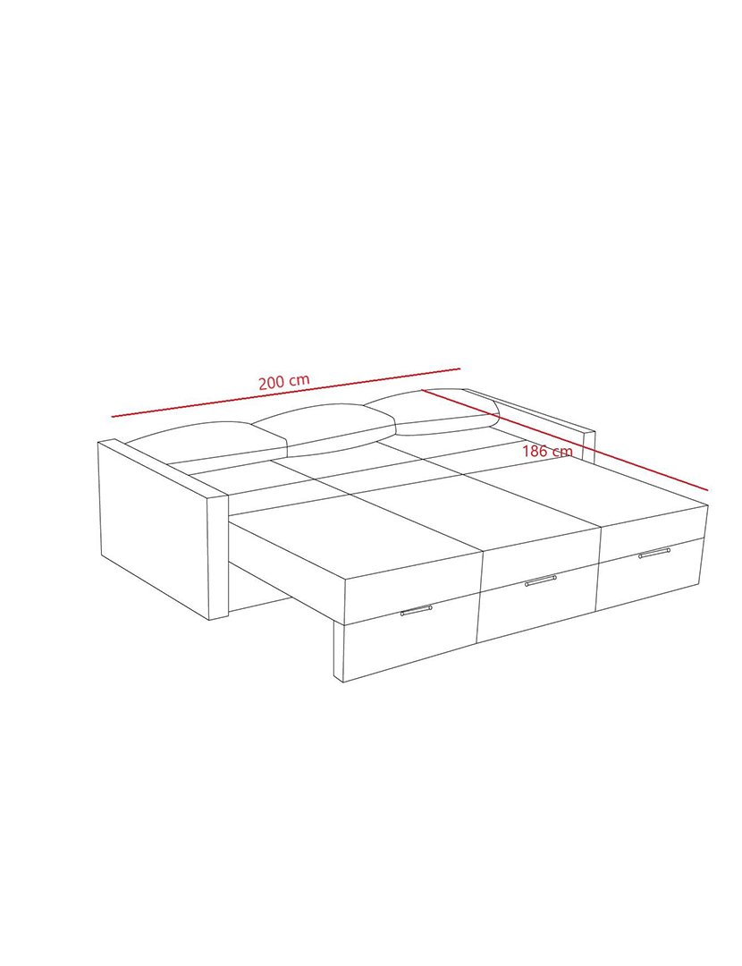 Sofá Cama 3L Saros Creme