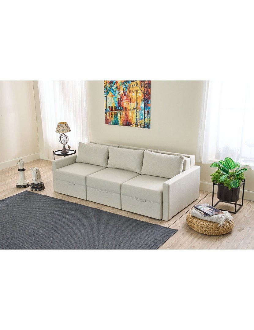 Sofá Cama 3L Saros Creme