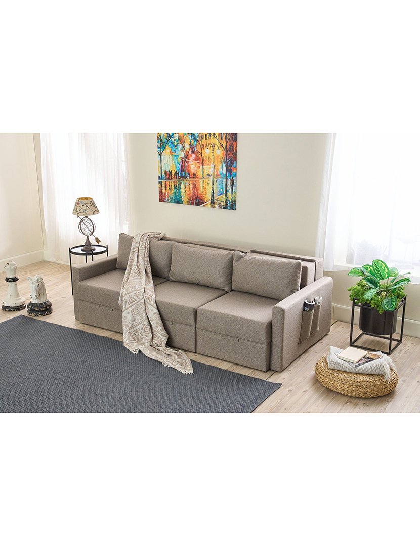 Sofá Cama 3L Saros Castanho