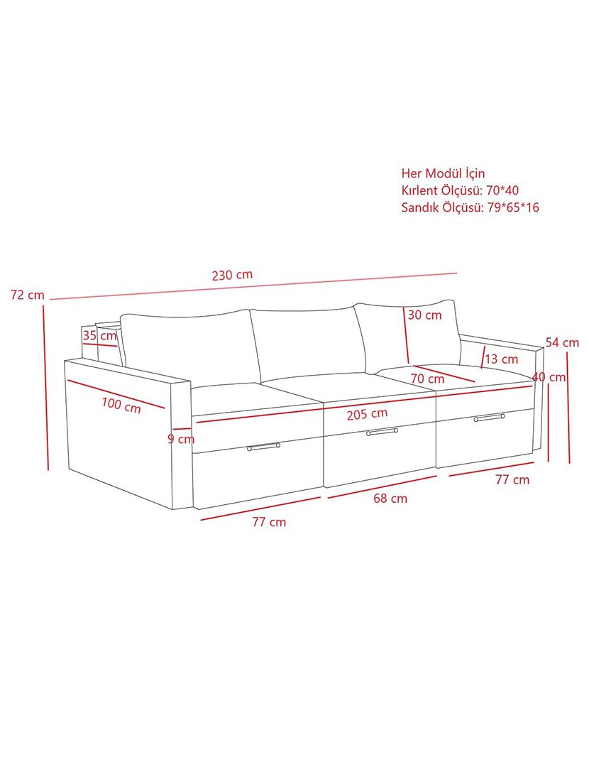 Sofá Cama 3L Saros Castanho