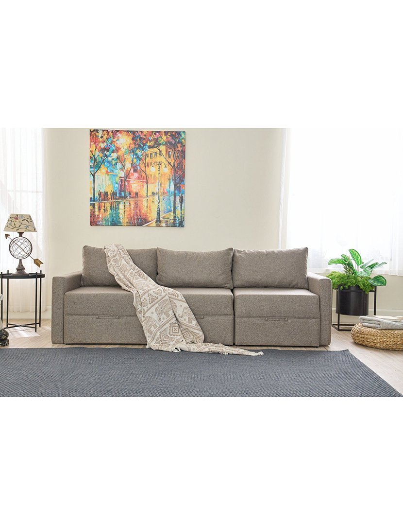 Sofá Cama 3L Saros Castanho