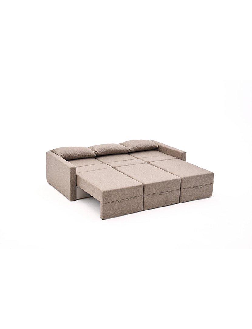 Sofá Cama 3L Saros Castanho