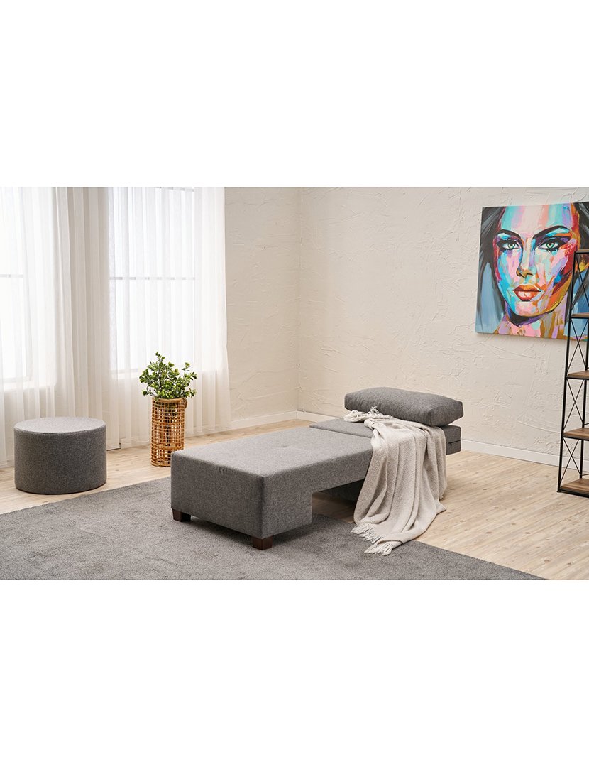 Poltrona Convertível Direito Perenna Linho Cinzento