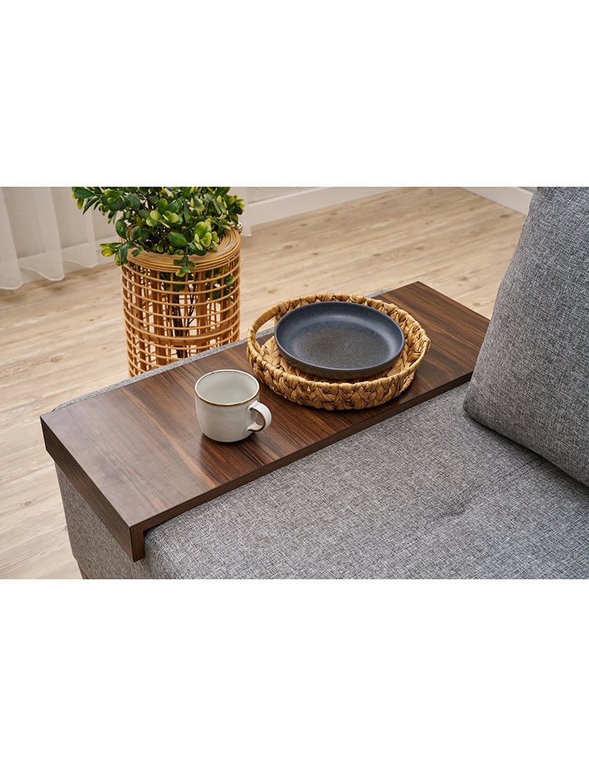 Poltrona Convertível Esquerdo Perenna Linho Cinzento