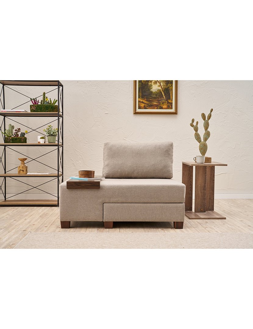 Poltrona Convertível Esquerdo Perenna Linho Creme