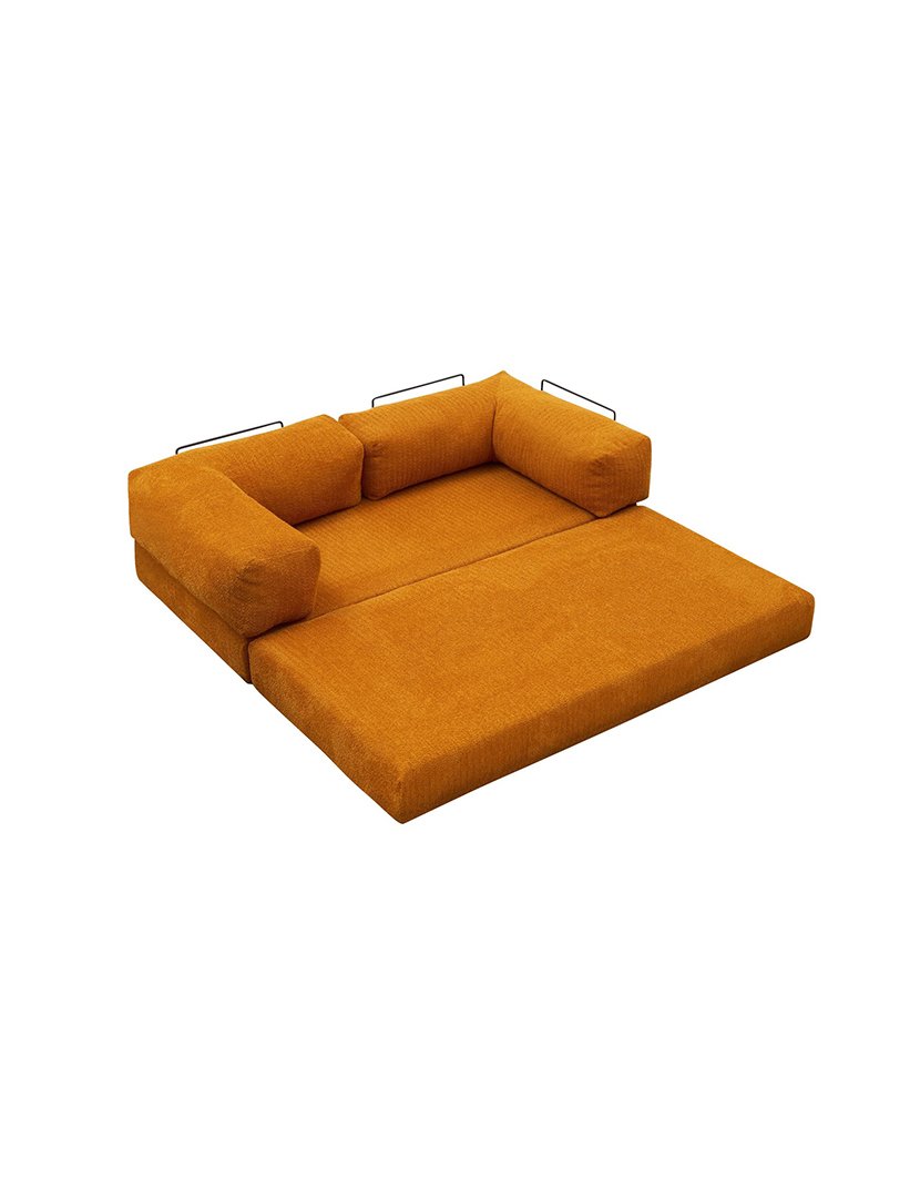 Sofá Cama 3L Comfort Laranja