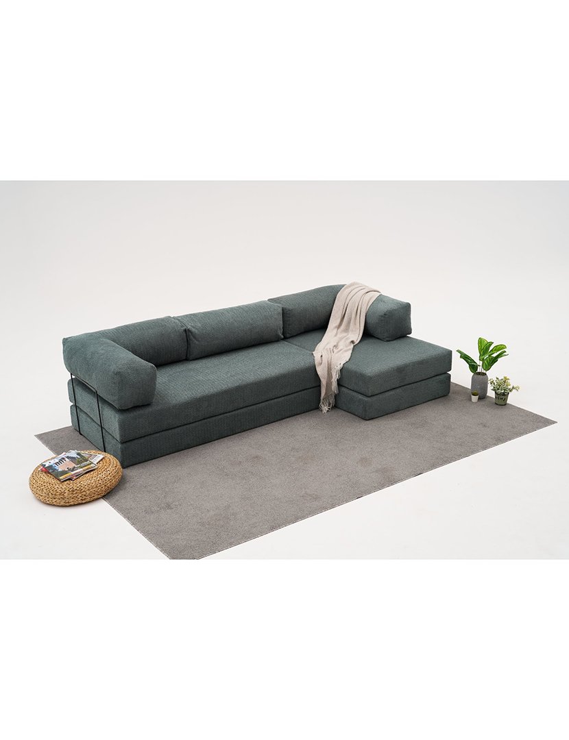 Sofá Cama Chaise Longue 3L Comfort Verde