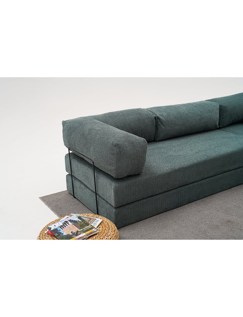 Sofá Cama Chaise Longue 3L Comfort Verde