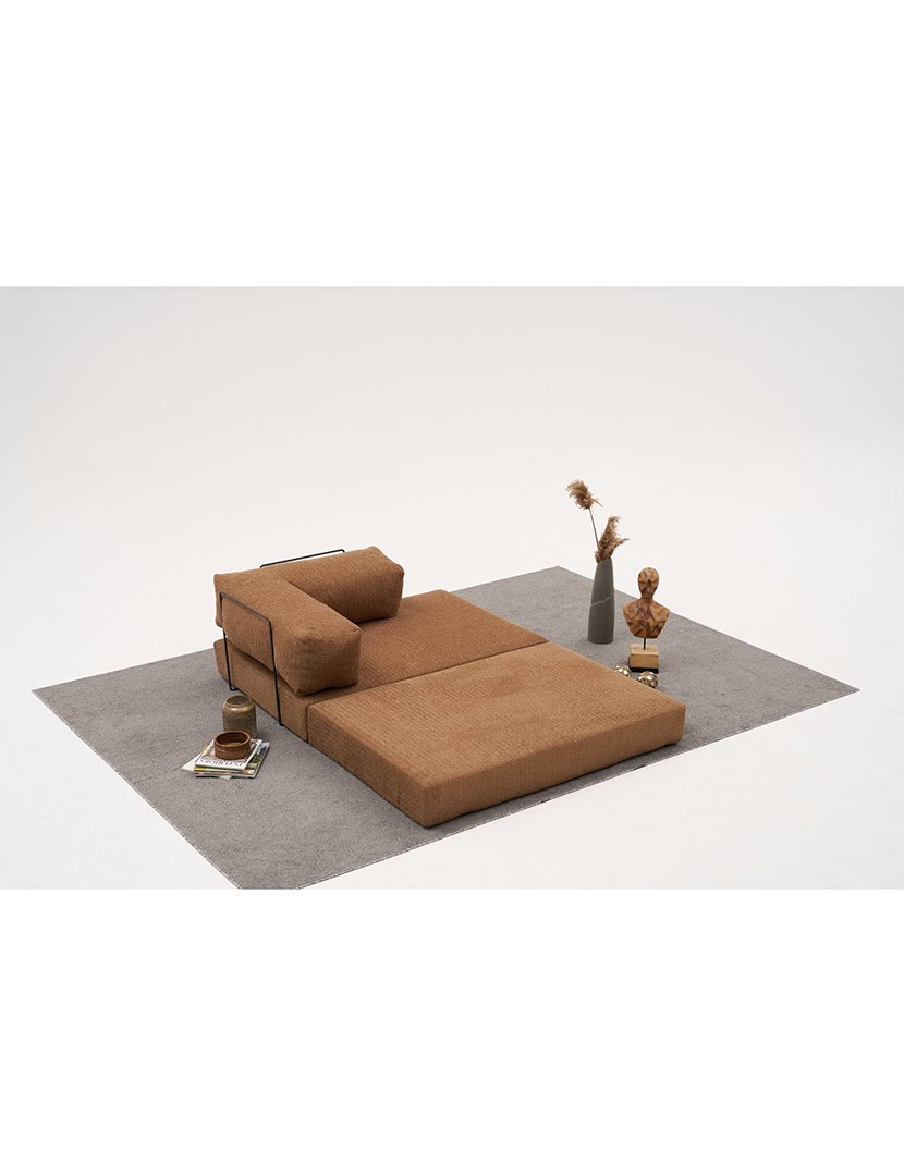 Sofá Cama Chaise Longue 3L Comfort Castanho