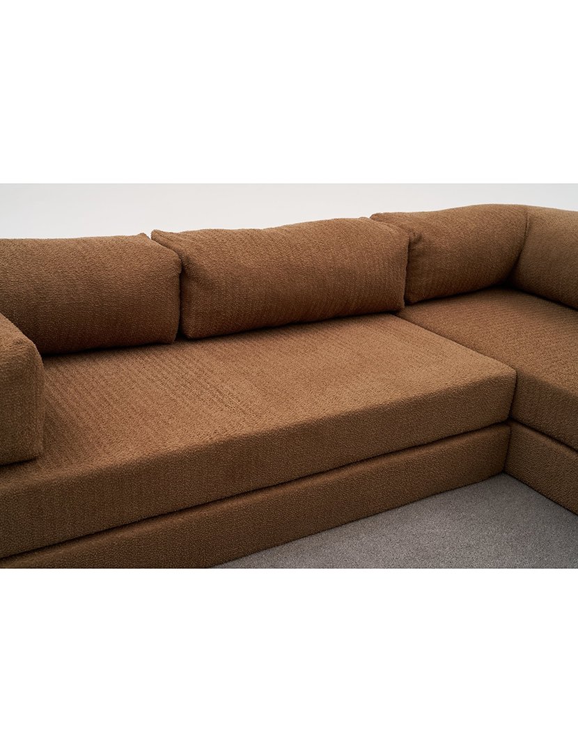 Sofá Cama Chaise Longue 3L Comfort Castanho