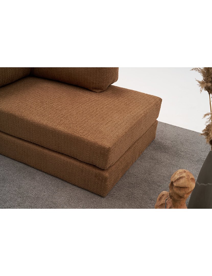 Sofá Cama Chaise Longue 3L Comfort Castanho