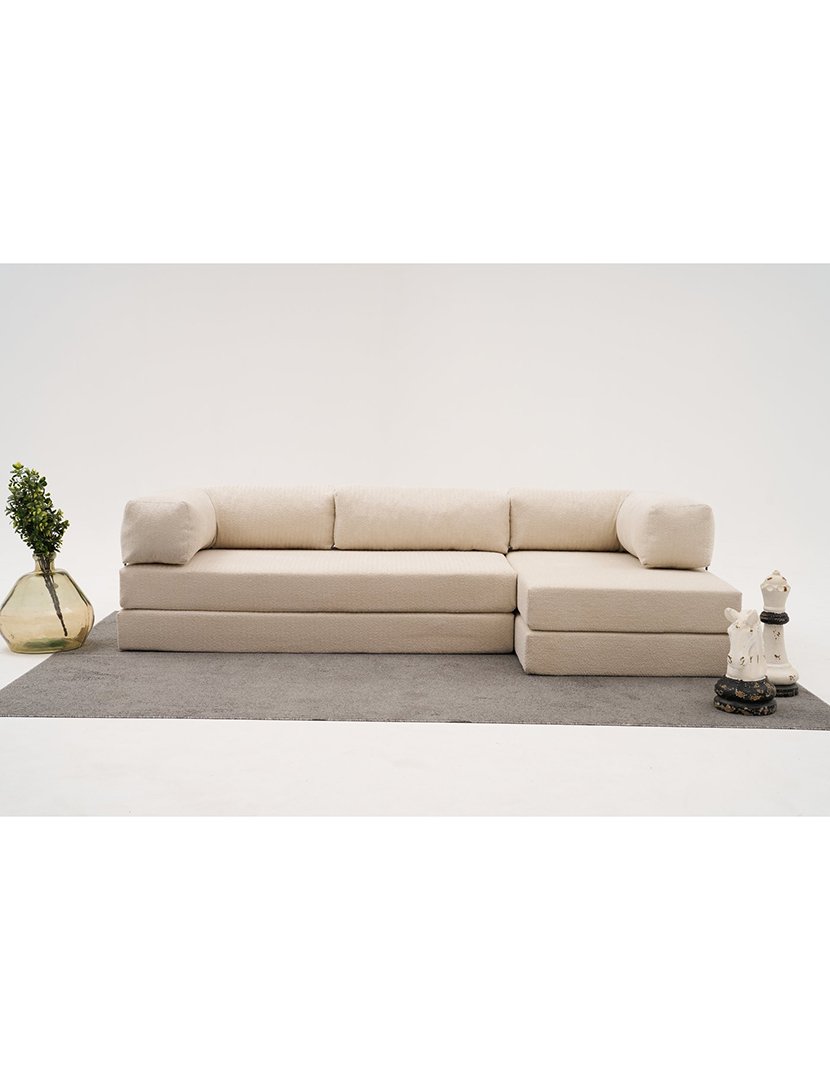 Sofá Cama Chaise Longue 3L Comfort Creme