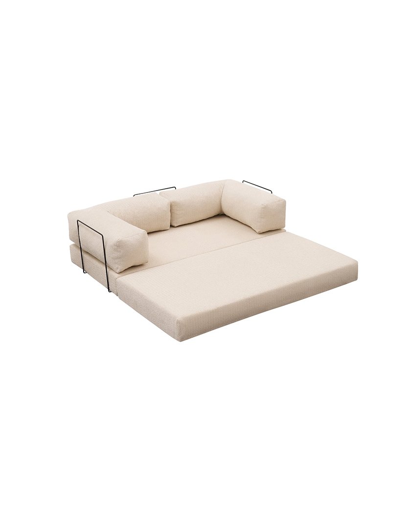 Sofá Cama Chaise Longue 3L Comfort Creme