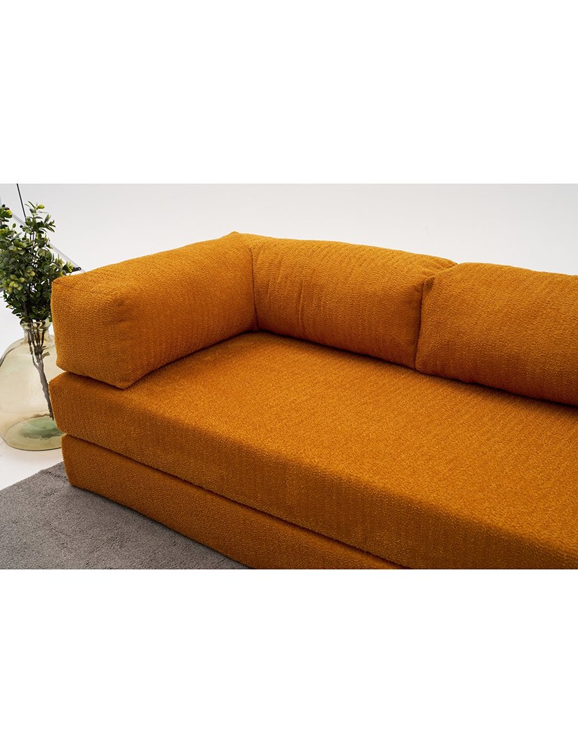Sofá Cama Chaise Longue 3L Comfort Laranja