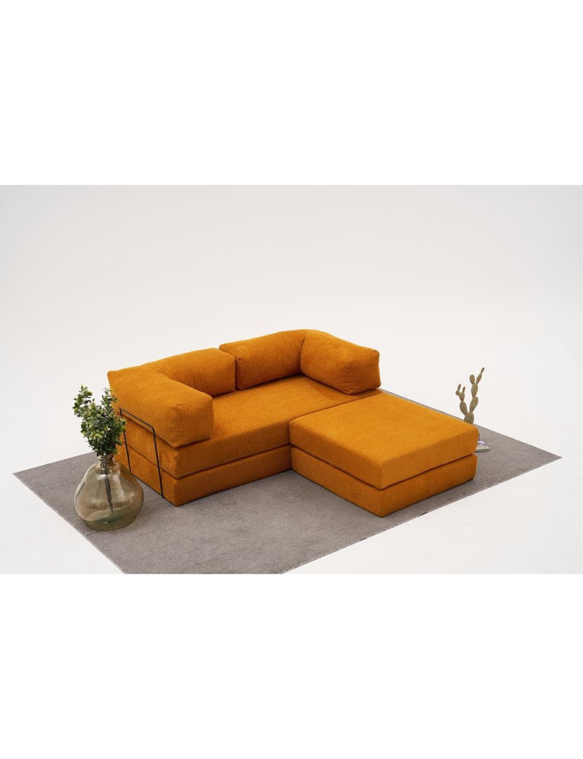 Sofá Cama Chaise Longue Comfort Mini Laranja