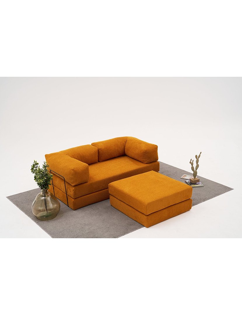 Sofá Cama Chaise Longue Comfort Mini Laranja