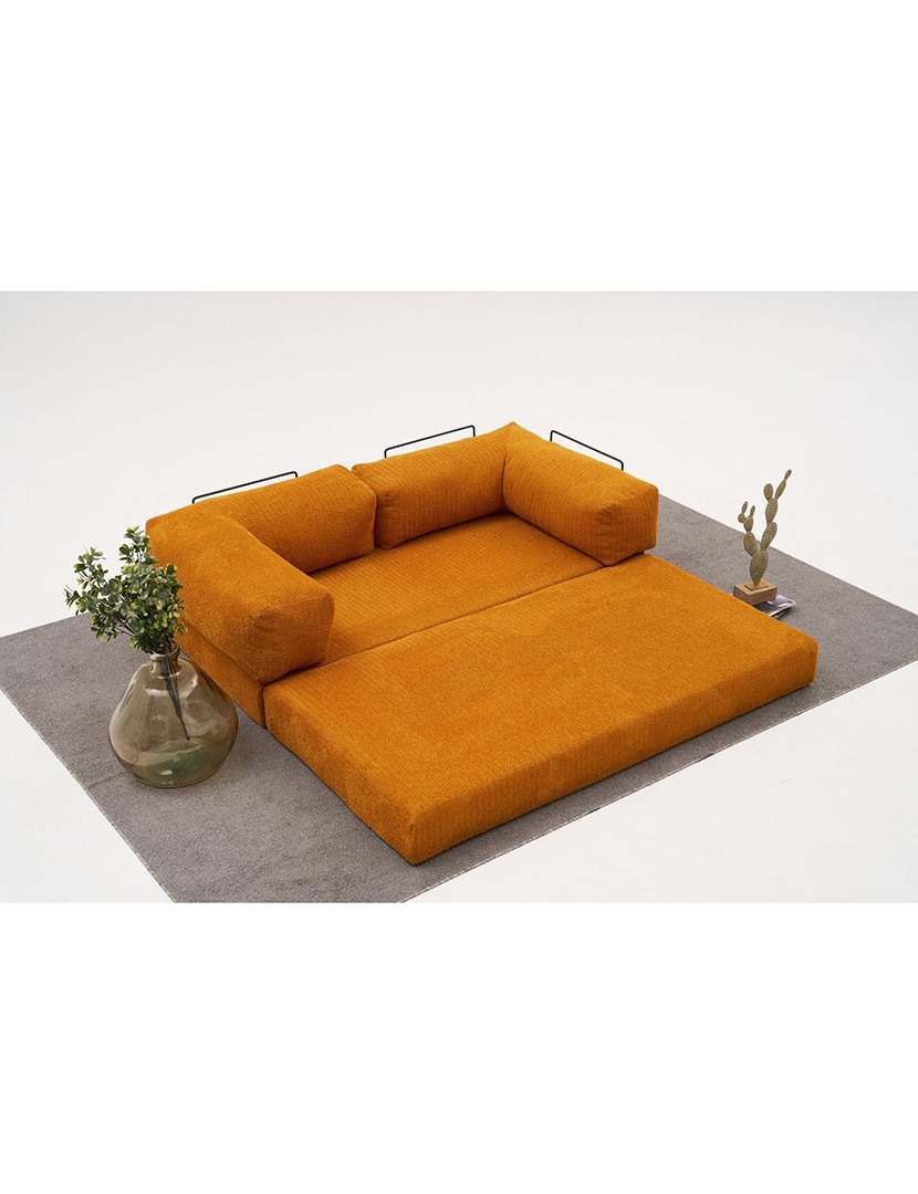 Sofá Cama Chaise Longue Comfort Mini Laranja