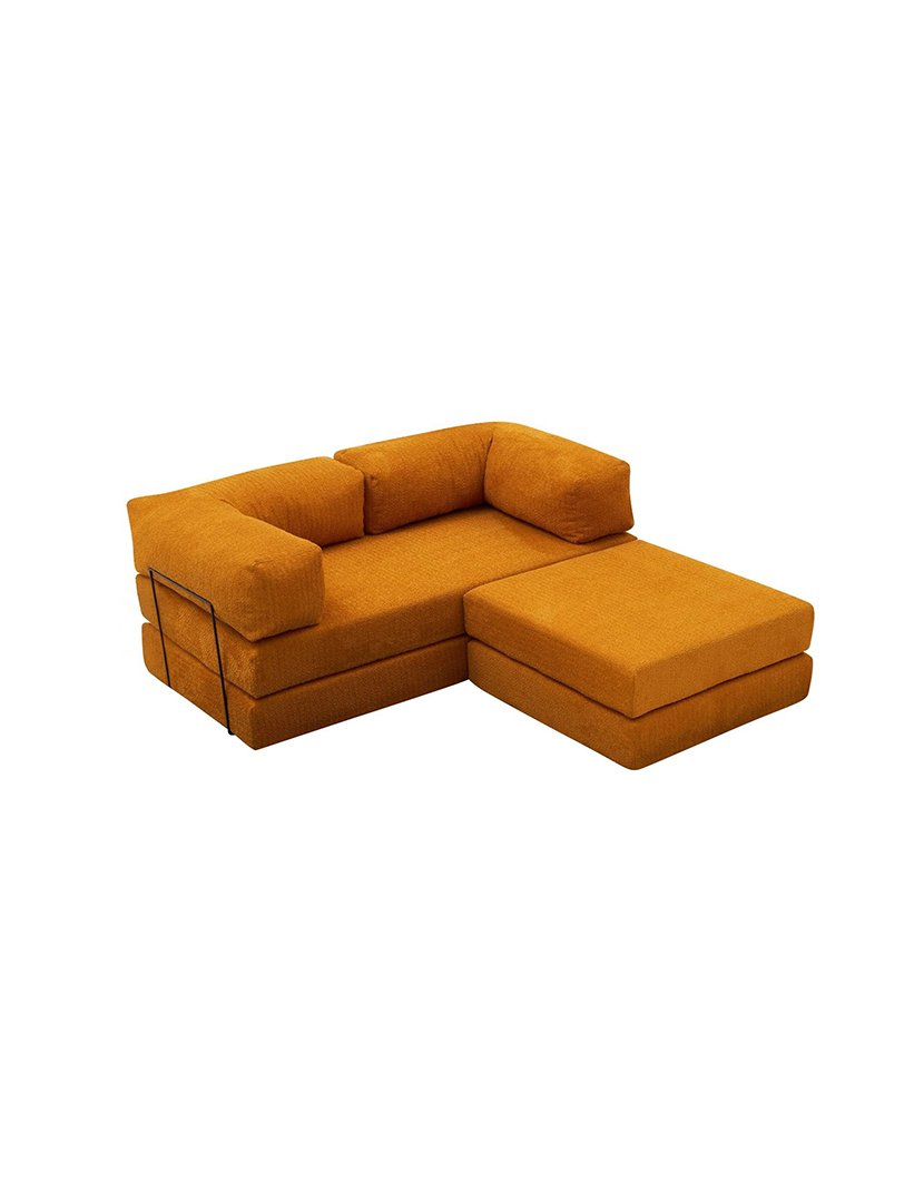 Sofá Cama Chaise Longue Comfort Mini Laranja