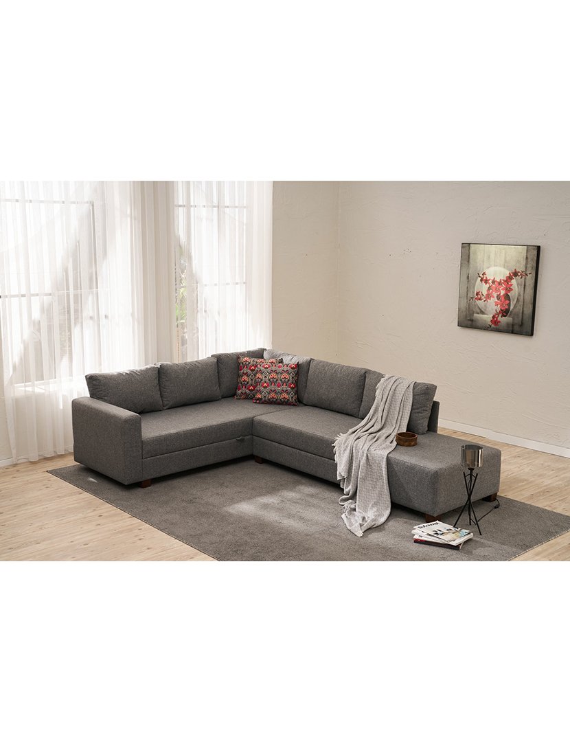 Sofá Cama Canto Ali Left Cinzento