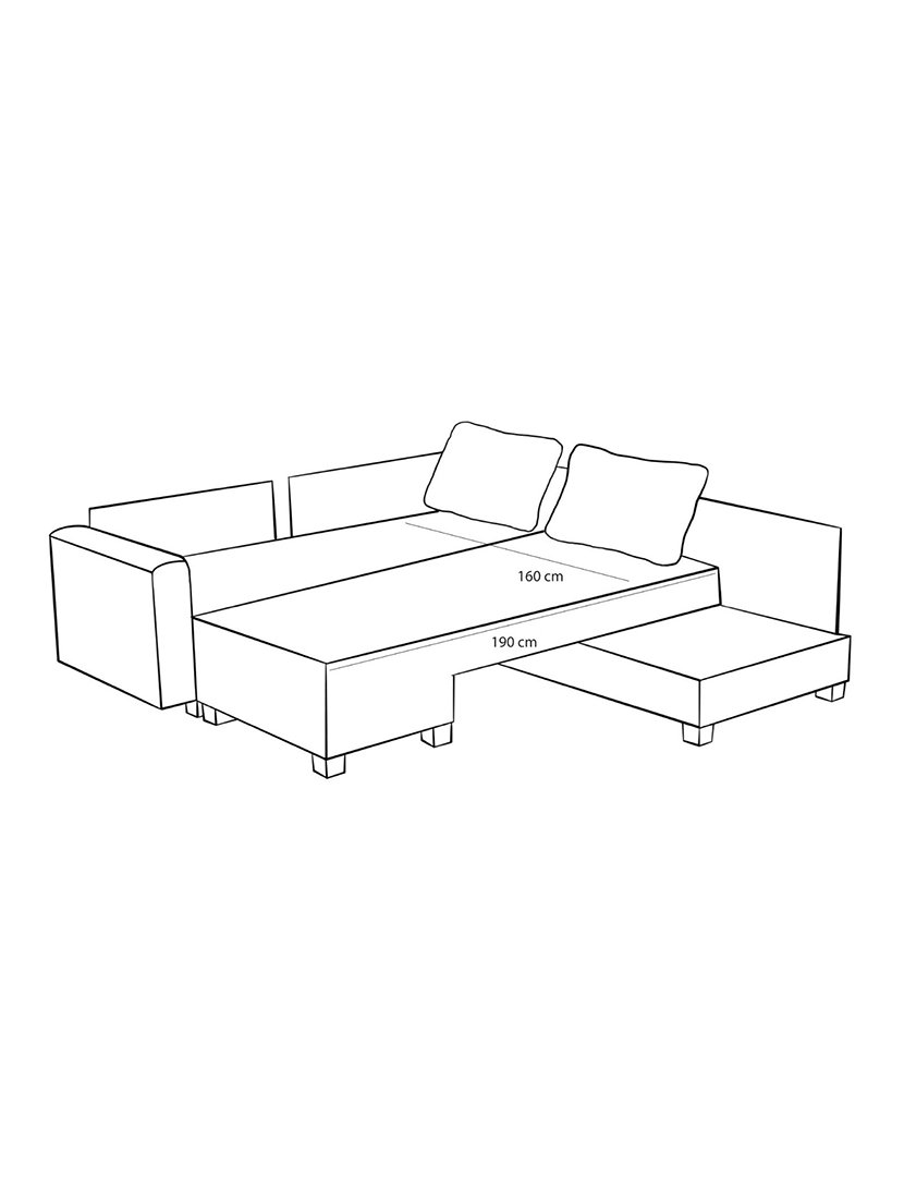 Sofá Cama Canto Ali Left Cinzento