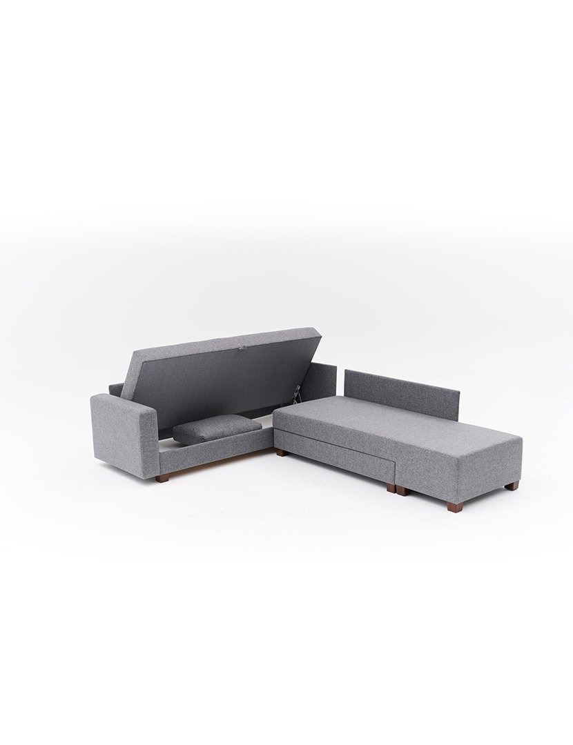 Sofá Cama Canto Ali Left Cinzento