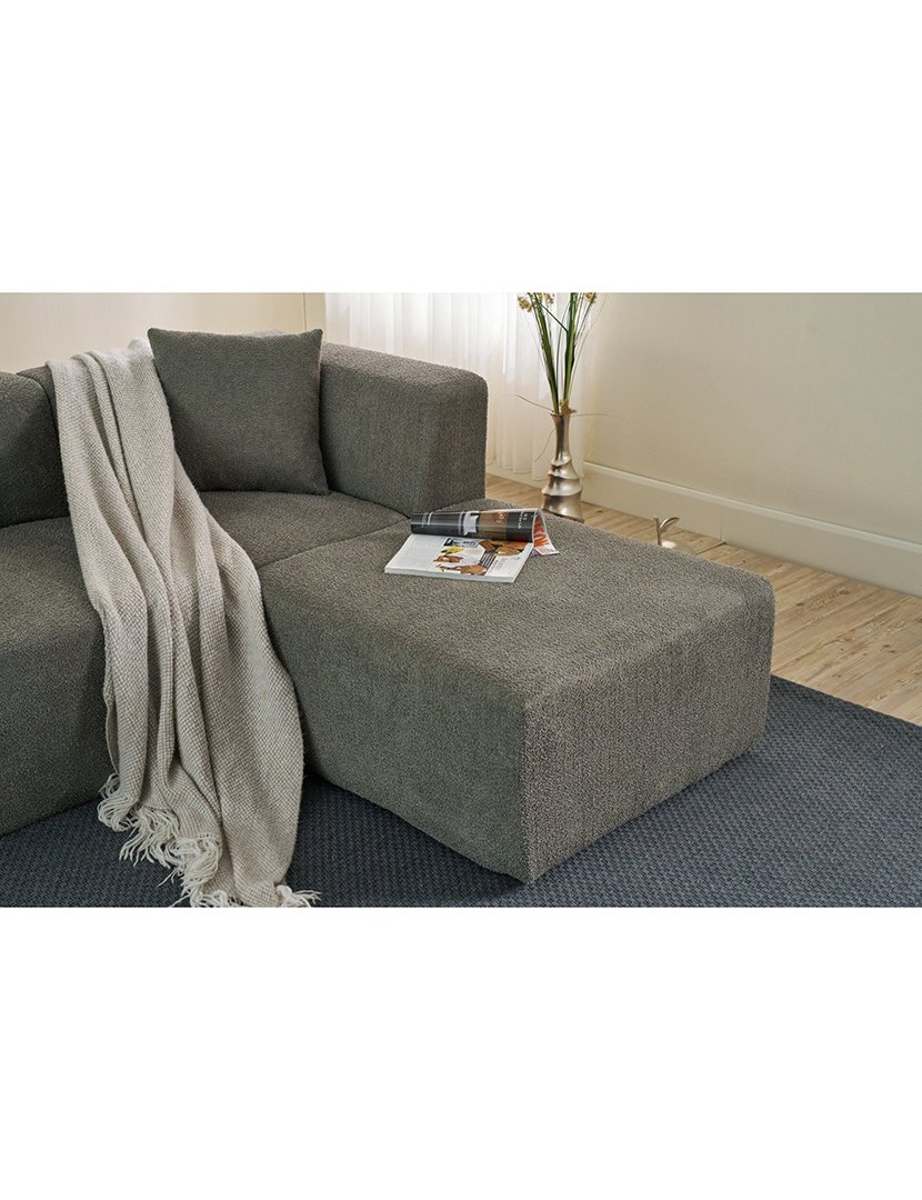 Sofá Modular Chaise Longue Raks Cinzento