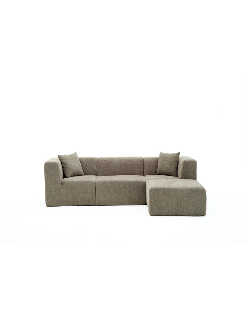 Sofá Modular Chaise Longue Raks Cinzento