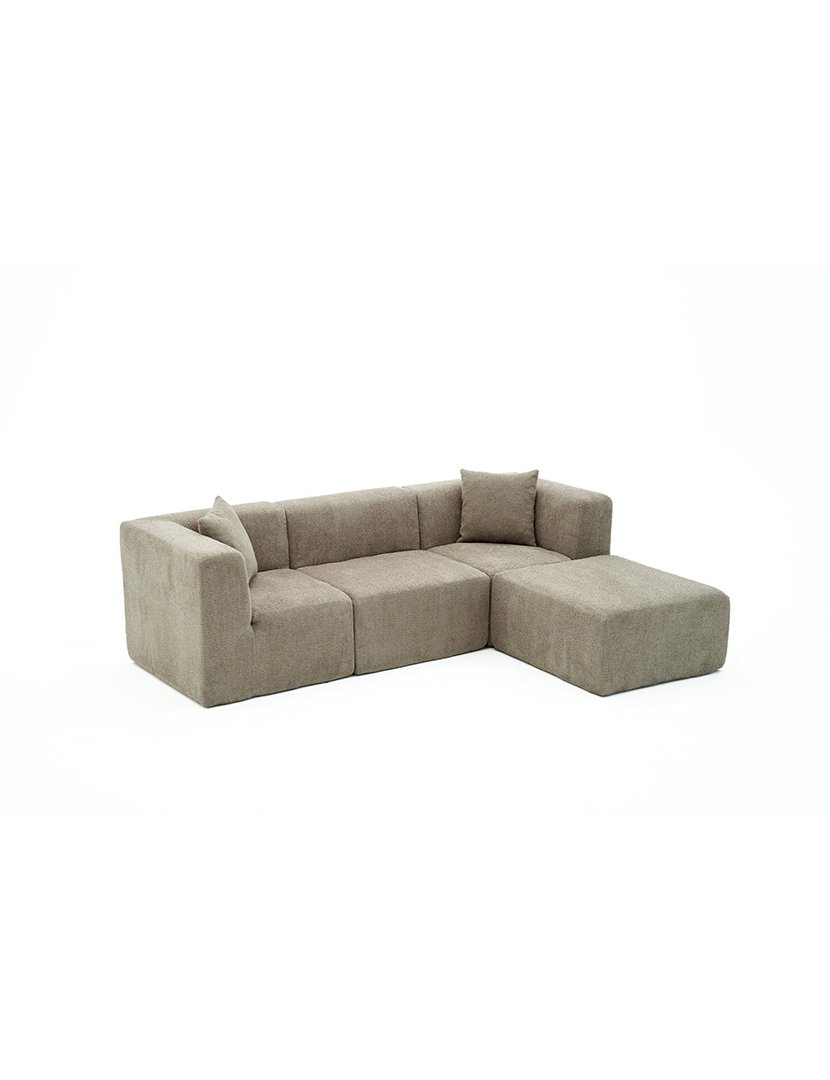 Sofá Modular Chaise Longue Raks Cinzento