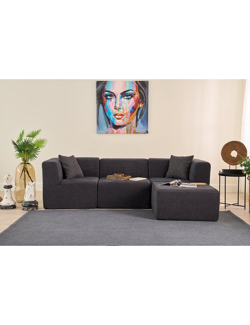 Sofá Modular Chaise Longue Raks Antracite