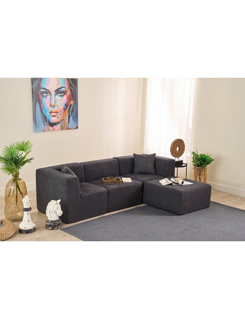 Sofá Modular Chaise Longue Raks Antracite