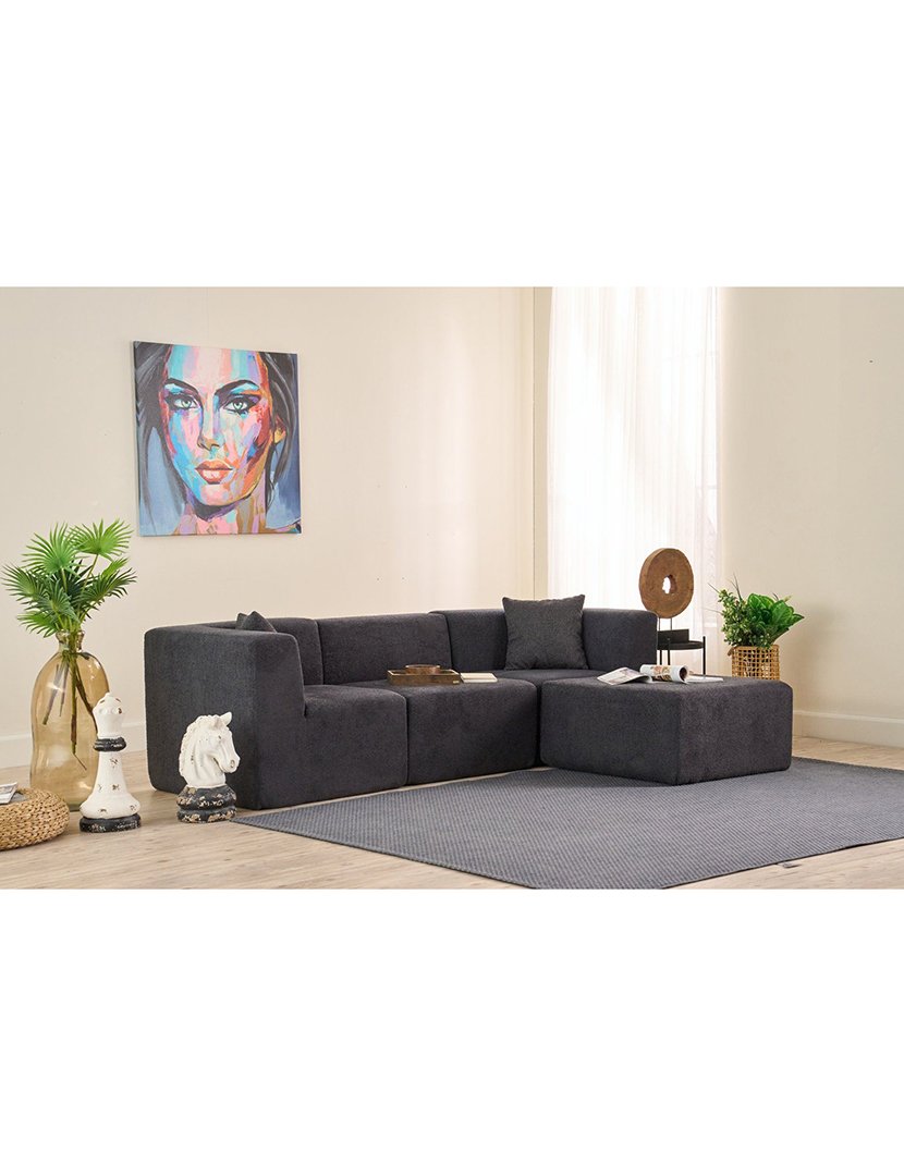 Sofá Modular Chaise Longue Raks Antracite