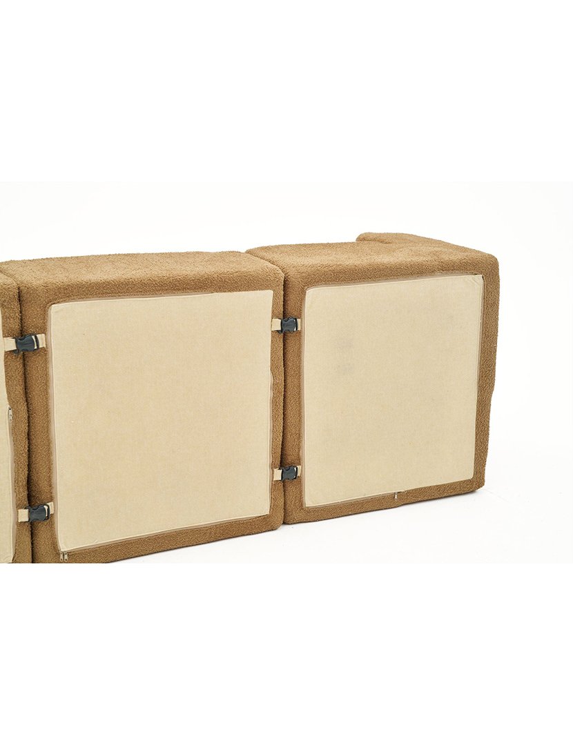 Sofá Modular Chaise Longue Raks Castanho