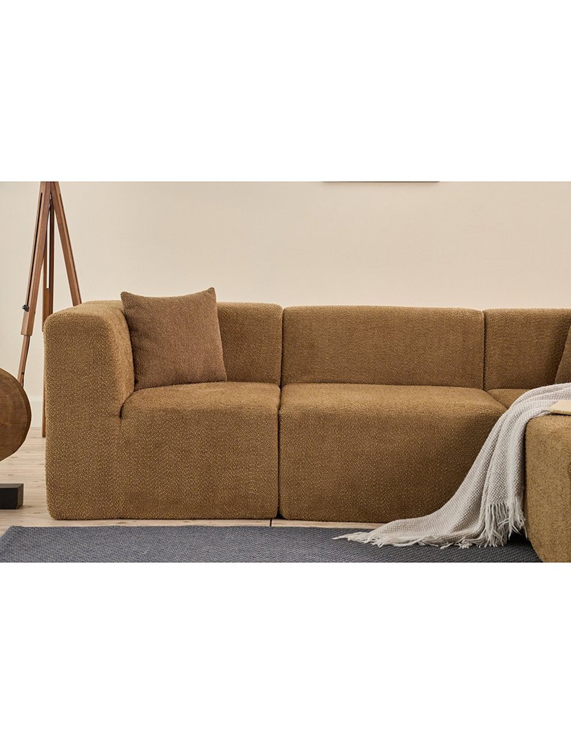 Sofá Modular Chaise Longue Raks Castanho